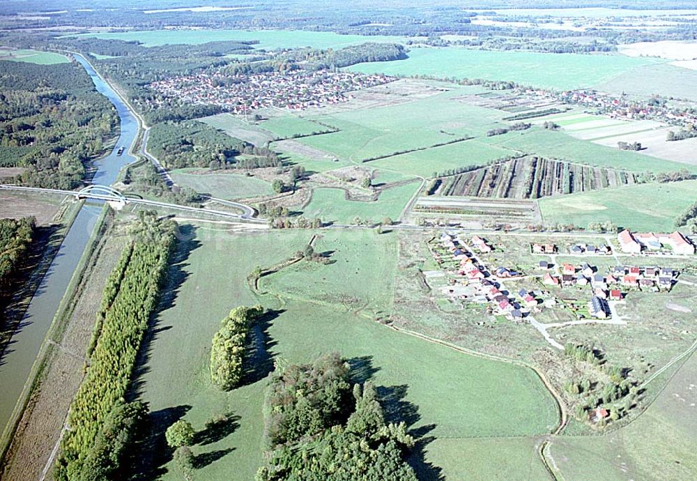 Aerial image Eberswalde-Lichterfelde / Brandenburg - Einfamilienhausneubausiedlung an der Messingwerkstraße im Stadtteil Lichterfelde von Eberswalde in Brandenburg.