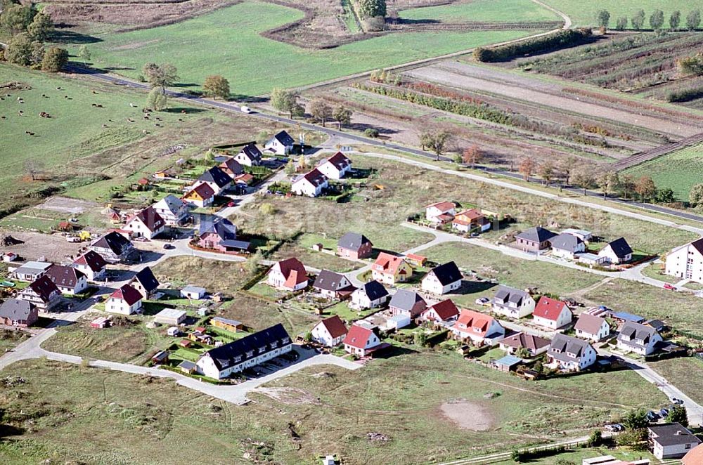 Aerial image Eberswalde-Lichterfelde / Brandenburg - Einfamilienhausneubausiedlung an der Messingwerkstraße im Stadtteil Lichterfelde von Eberswalde in Brandenburg.