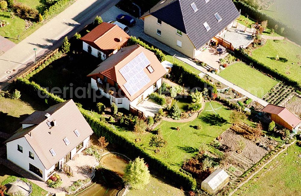 Eberswalde-Lichterfelde / Brandenburg from the bird's eye view: Einfamilienhausneubausiedlung an der Messingwerkstraße im Stadtteil Lichterfelde von Eberswalde in Brandenburg.