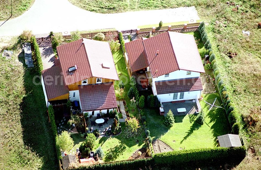 Aerial image Eberswalde-Lichterfelde / Brandenburg - Einfamilienhausneubausiedlung im Stadtteil Lichterfelde von Eberswalde in Brandenburg. (Objekt 36564 in der Händelstraße)