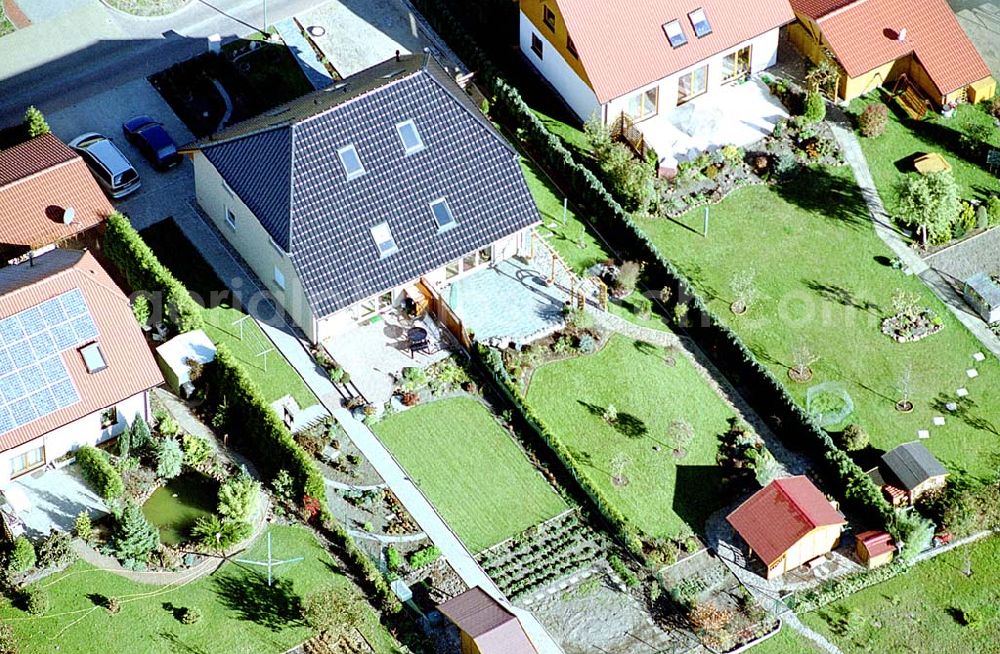 Aerial image Eberswalde-Lichterfelde / Brandenburg - Einfamilienhausneubausiedlung im Stadtteil Lichterfelde von Eberswalde in Brandenburg. (Objekt 36572 in der Wagnerstraße)