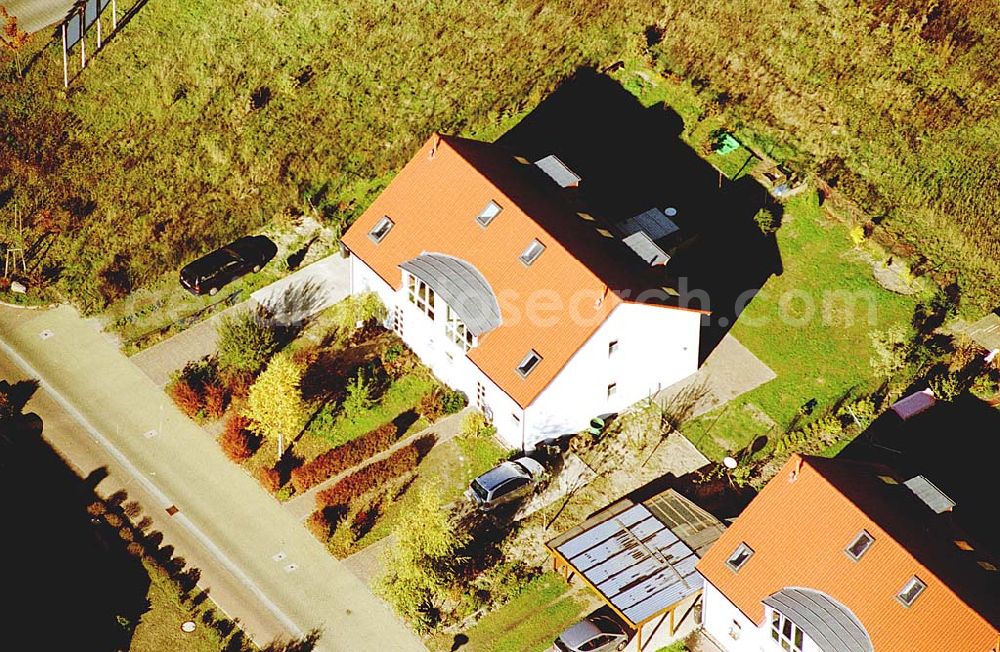 Eberswalde-Lichterfelde / Brandenburg from the bird's eye view: Einfamilienhausneubausiedlung im Stadtteil Lichterfelde von Eberswalde in Brandenburg. (Objekt 36575 in der Wagnerstraße)