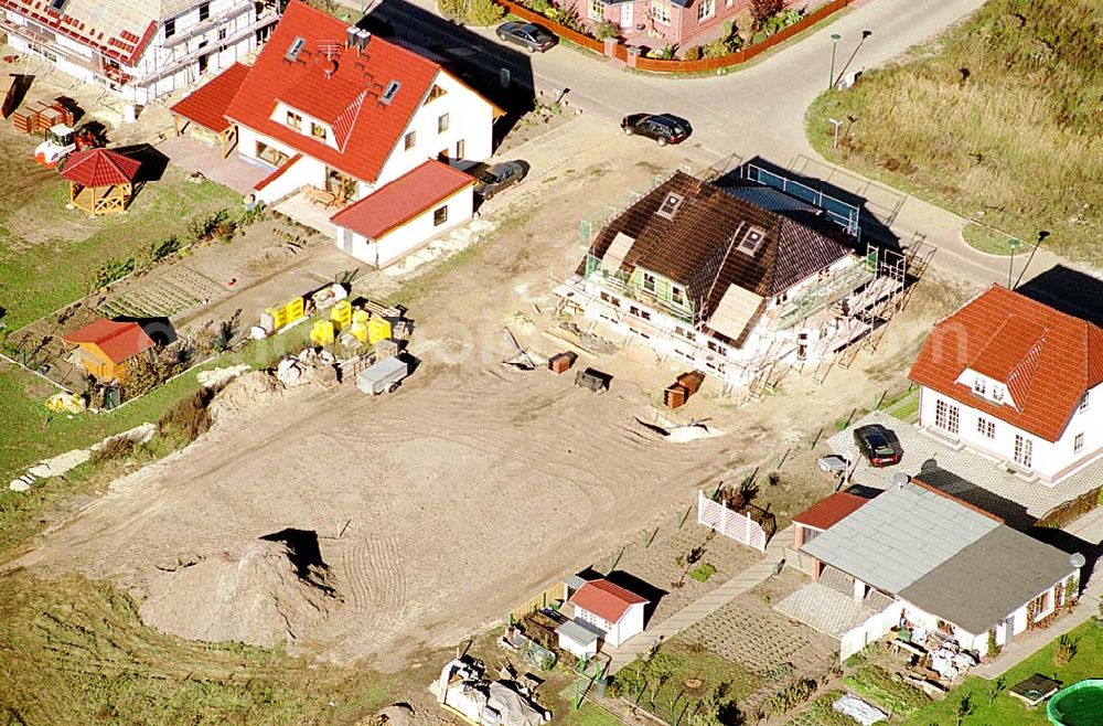 Aerial image Eberswalde-Lichterfelde / Brandenburg - Einfamilienhausneubausiedlung im Stadtteil Lichterfelde von Eberswalde in Brandenburg. (Objekt 36576 in der Wagnerstraße / Ecke Haydenstraße)