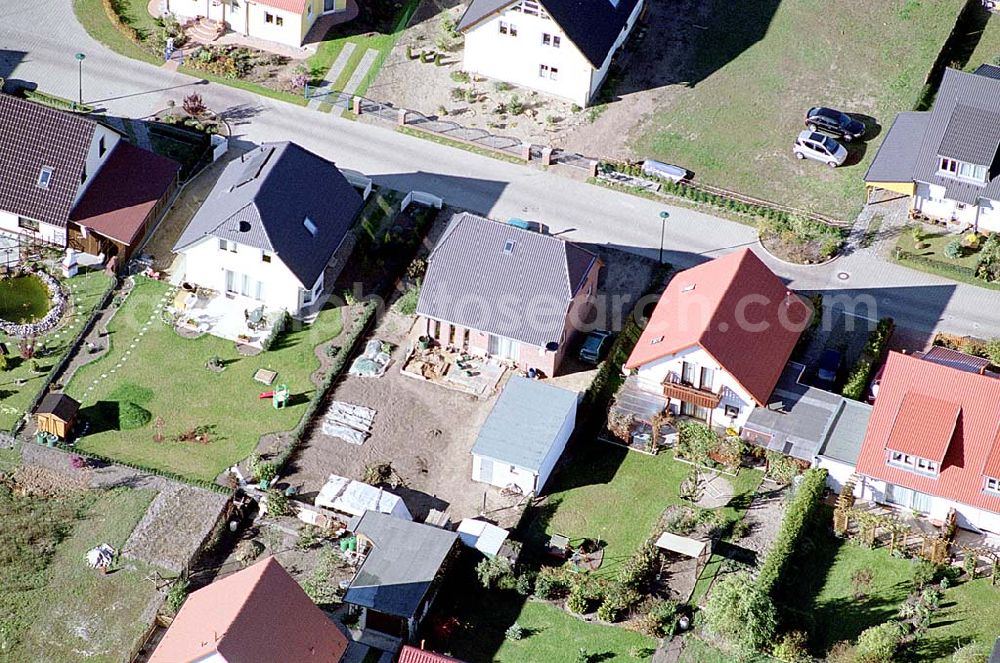 Aerial photograph Eberswalde-Lichterfelde / Brandenburg - Einfamilienhausneubausiedlung im Stadtteil Lichterfelde von Eberswalde in Brandenburg. (Objekt 36589 in der Haydenstraße)