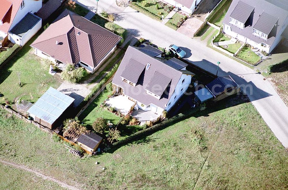 Aerial image Eberswalde-Lichterfelde / Brandenburg - Einfamilienhausneubausiedlung im Stadtteil Lichterfelde von Eberswalde in Brandenburg. (Objekt 36592 in der Haydenstraße)