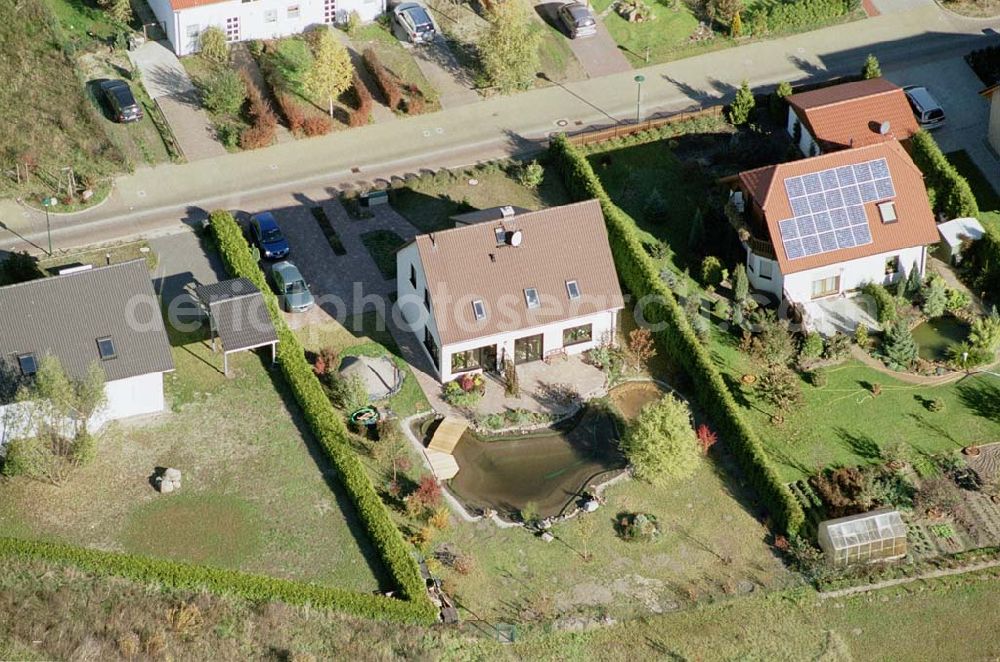 Aerial photograph Eberswalde-Lichterfelde / Brandenburg - Einfamilienhausneubausiedlung im Stadtteil Lichterfelde von Eberswalde in Brandenburg. (Objekt 36597 in der Wagnerstraße)