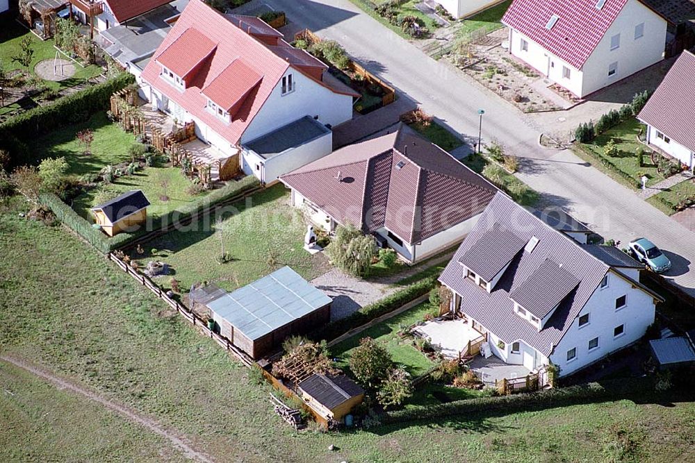 Eberswalde-Lichterfelde / Brandenburg from the bird's eye view: Einfamilienhausneubausiedlung im Stadtteil Lichterfelde von Eberswalde in Brandenburg. (Objekt 36607 in der Haydenstraße)