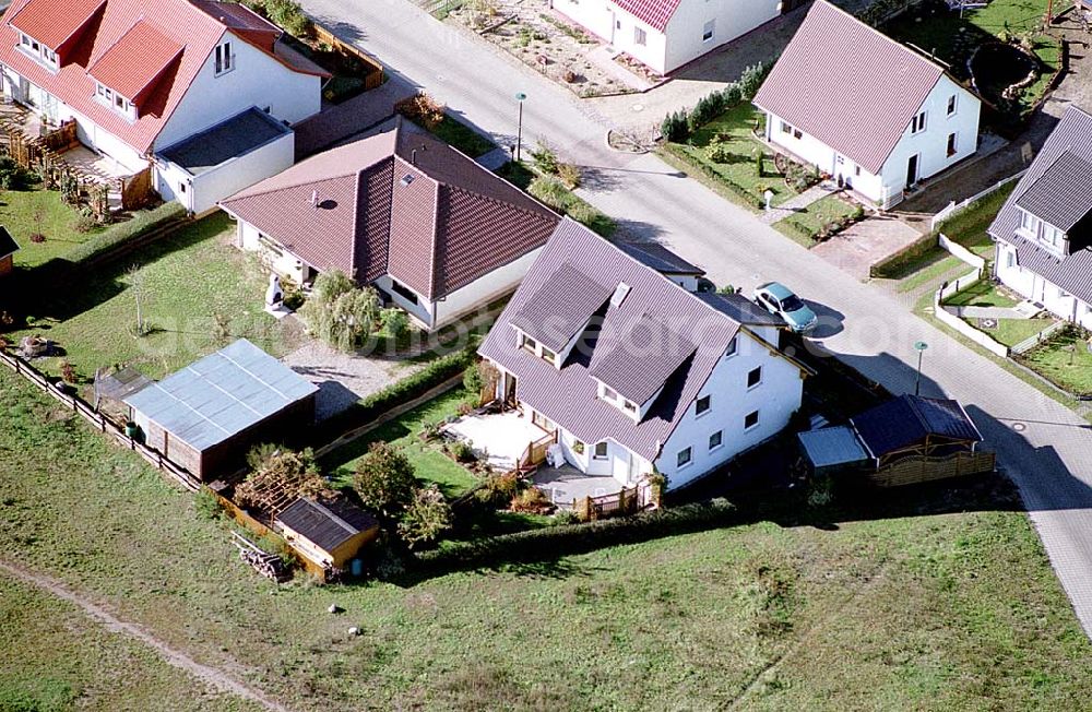 Aerial image Eberswalde-Lichterfelde / Brandenburg - Einfamilienhausneubausiedlung im Stadtteil Lichterfelde von Eberswalde in Brandenburg. (Objekt 36608 in der Haydenstraße)