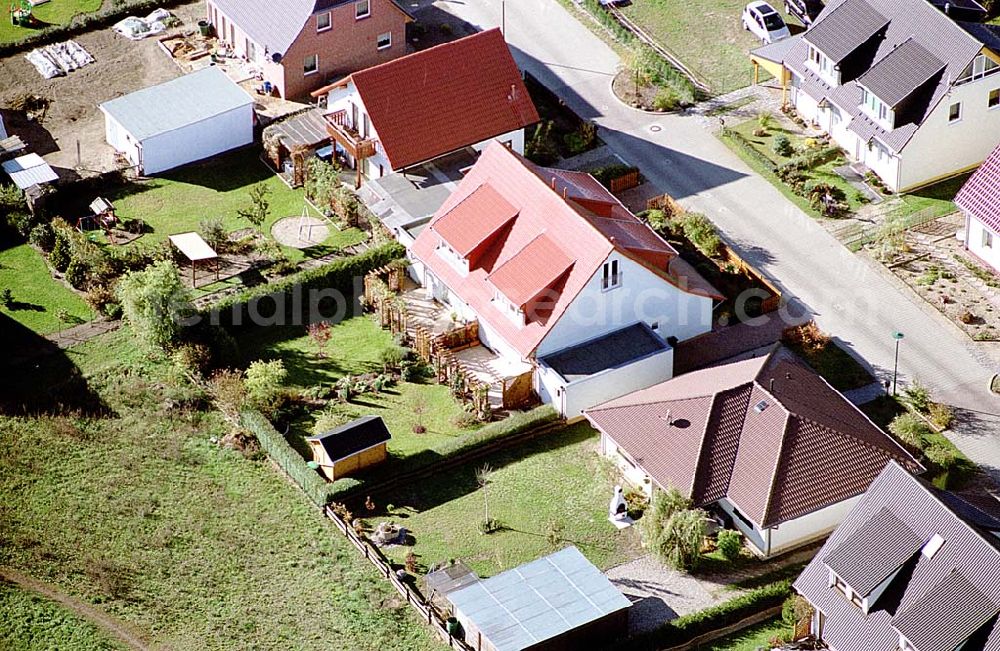 Eberswalde-Lichterfelde / Brandenburg from above - Einfamilienhausneubausiedlung im Stadtteil Lichterfelde von Eberswalde in Brandenburg. (Objekt 36610 in der Haydenstraße)