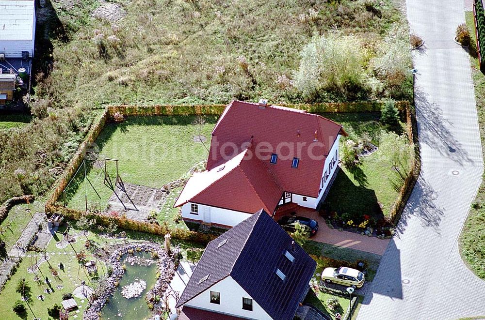 Aerial photograph Eberswalde-Lichterfelde / Brandenburg - Einfamilienhausneubausiedlung im Stadtteil Lichterfelde von Eberswalde in Brandenburg. (Objekt 36613 in der Haydenstraße)