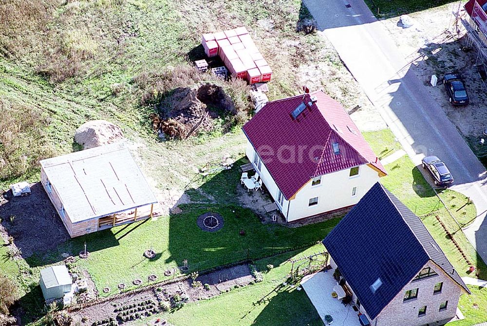 Eberswalde-Lichterfelde / Brandenburg from above - Einfamilienhausneubausiedlung im Stadtteil Lichterfelde von Eberswalde in Brandenburg. (Objekt 36614 in der Wagnerstraße / Ecke Bachstraße)