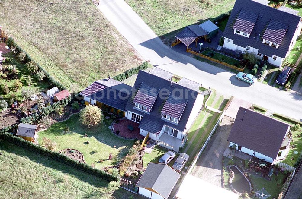 Aerial image Eberswalde-Lichterfelde / Brandenburg - Einfamilienhausneubausiedlung im Stadtteil Lichterfelde von Eberswalde in Brandenburg. (Objekt 36620 in der Haydenstraße)