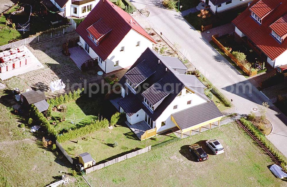 Eberswalde-Lichterfelde / Brandenburg from the bird's eye view: Einfamilienhausneubausiedlung im Stadtteil Lichterfelde von Eberswalde in Brandenburg. (Objekt 36623 in der Haydenstraße)