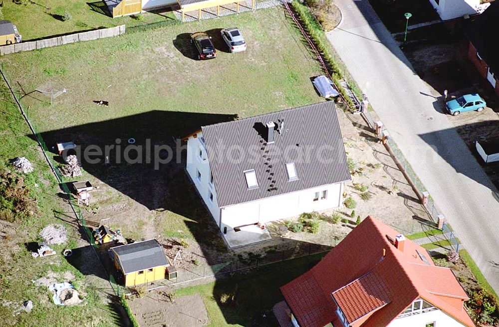 Aerial image Eberswalde-Lichterfelde / Brandenburg - Einfamilienhausneubausiedlung im Stadtteil Lichterfelde von Eberswalde in Brandenburg. (Objekt 36632 in der Haydenstraße)