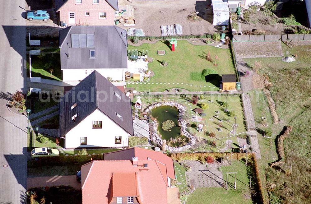 Eberswalde-Lichterfelde / Brandenburg from above - Einfamilienhausneubausiedlung im Stadtteil Lichterfelde von Eberswalde in Brandenburg. (Objekt 36626 in der Haydenstraße)