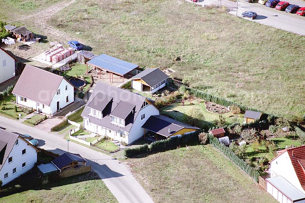 Aerial image Eberswalde-Lichterfelde / Brandenburg - Einfamilienhausneubausiedlung im Stadtteil Lichterfelde von Eberswalde in Brandenburg. (Objekt 36628 in der Haydenstraße)