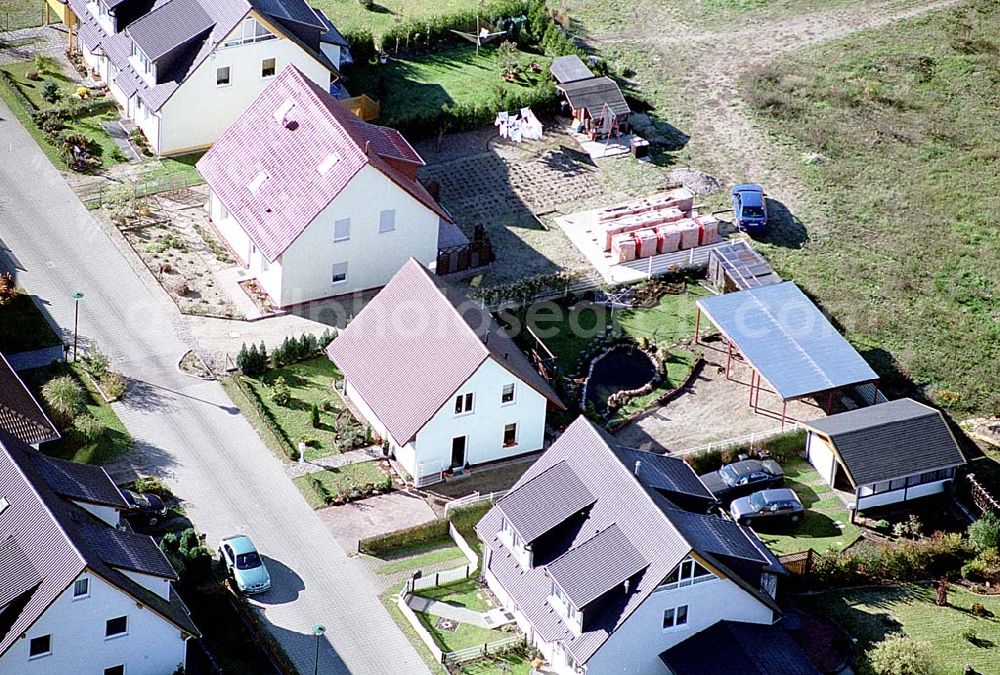 Aerial photograph Eberswalde-Lichterfelde / Brandenburg - Einfamilienhausneubausiedlung im Stadtteil Lichterfelde von Eberswalde in Brandenburg. (Objekt 36629 in der Haydenstraße)