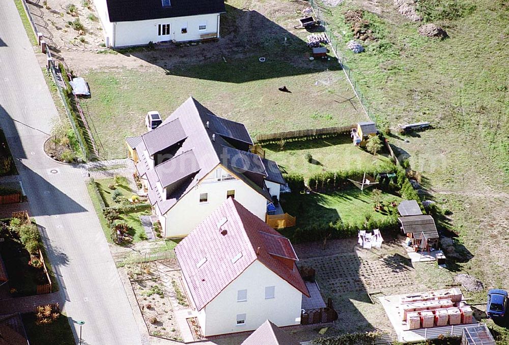 Eberswalde-Lichterfelde / Brandenburg from above - Einfamilienhausneubausiedlung im Stadtteil Lichterfelde von Eberswalde in Brandenburg. (Objekt 36630 in der Haydenstraße)