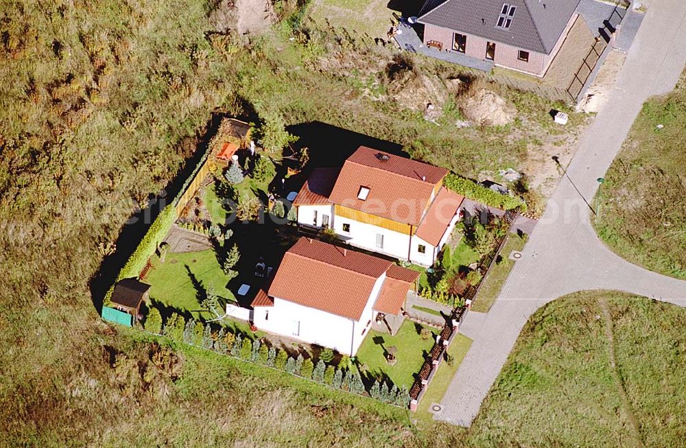 Aerial photograph Eberswalde-Lichterfelde / Brandenburg - Einfamilienhausneubausiedlung im Stadtteil Lichterfelde von Eberswalde in Brandenburg. (Objekt 36641 in der Händelstraße)