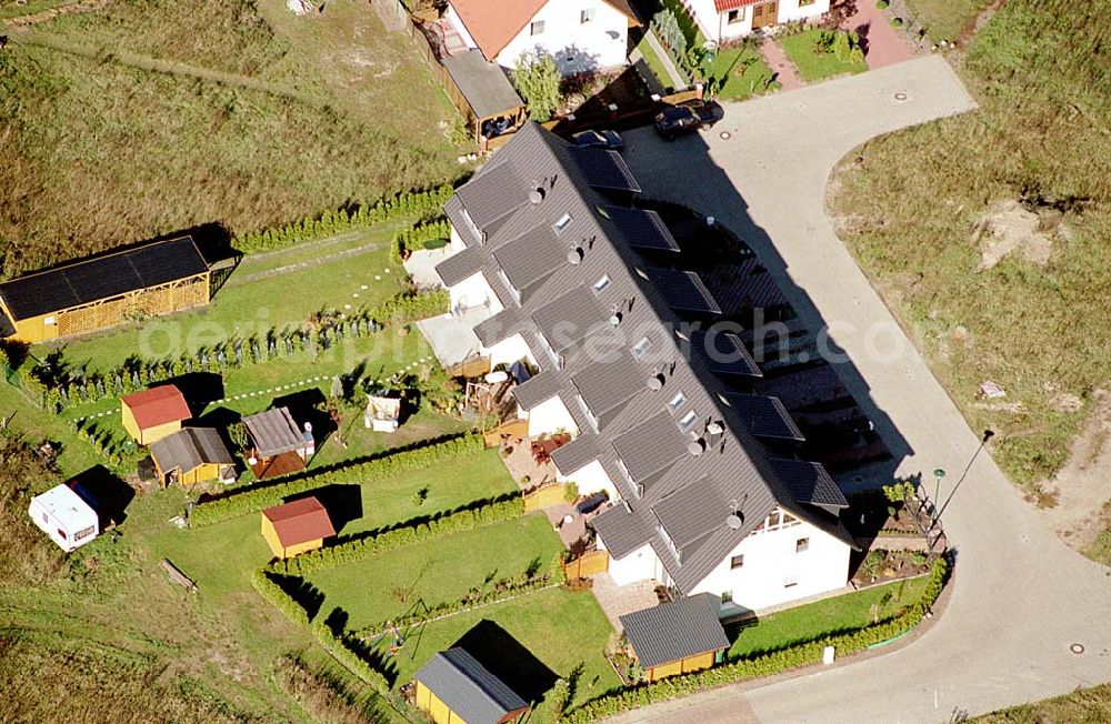 Aerial photograph Eberswalde-Lichterfelde / Brandenburg - Einfamilienhausneubausiedlung im Stadtteil Lichterfelde von Eberswalde in Brandenburg. (Objekt 36585 in der Bachstraße)