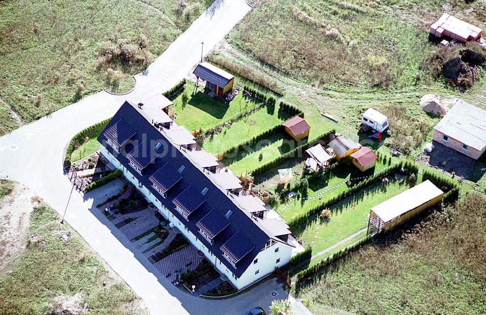 Eberswalde-Lichterfelde / Brandenburg from above - Einfamilienhausneubausiedlung im Stadtteil Lichterfelde von Eberswalde in Brandenburg. (Objekt 36594 in der Bachstraße)