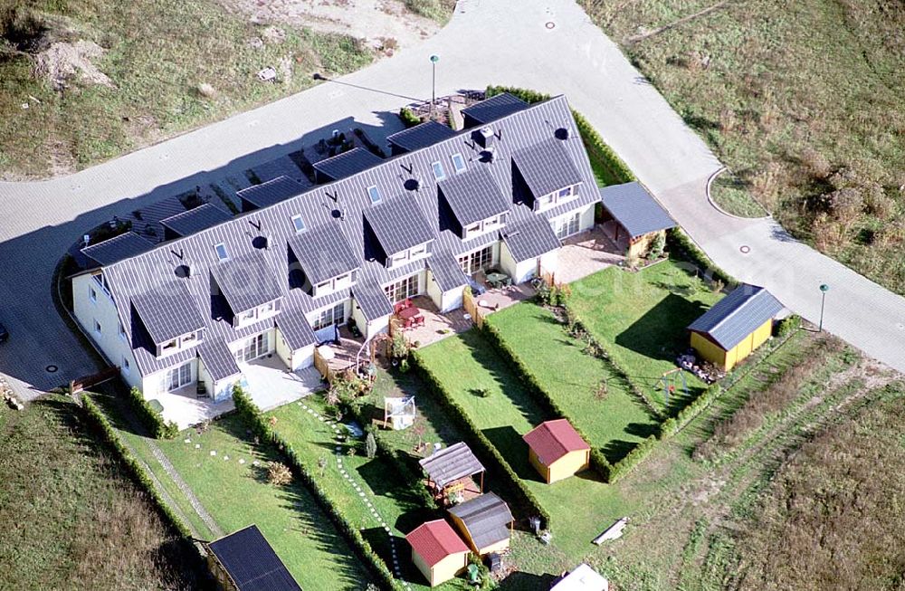 Aerial image Eberswalde-Lichterfelde / Brandenburg - Einfamilienhausneubausiedlung im Stadtteil Lichterfelde von Eberswalde in Brandenburg. (Objekt 36596 in der Bachstraße)