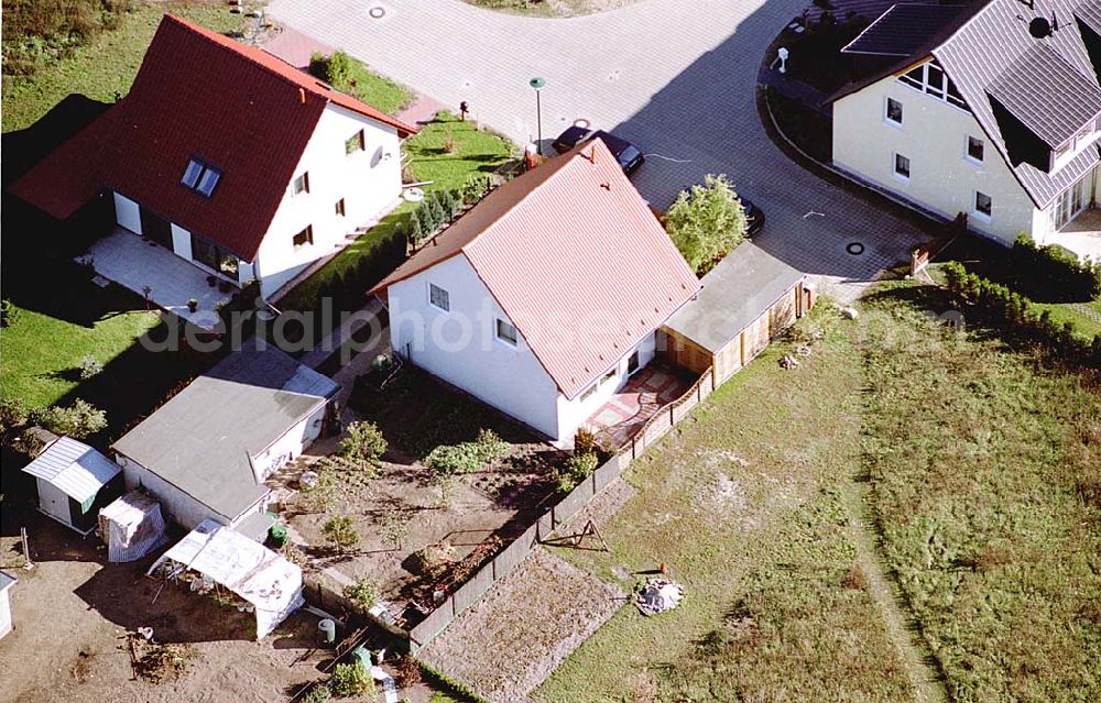 Aerial image Eberswalde-Lichterfelde / Brandenburg - Einfamilienhausneubausiedlung im Stadtteil Lichterfelde von Eberswalde in Brandenburg. (Objekt 36636 in der Bachstraße)