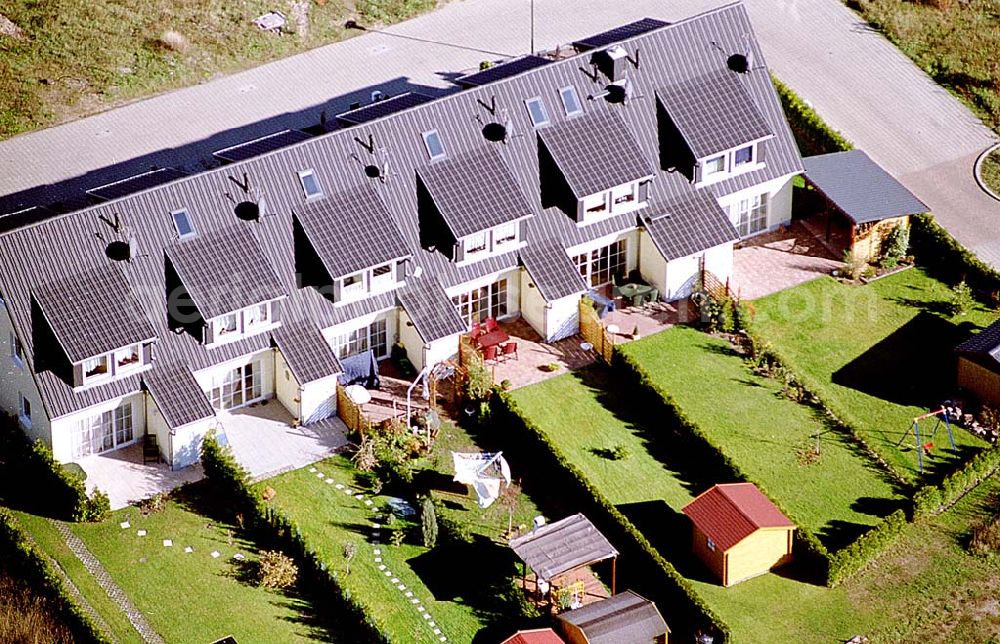 Aerial photograph Eberswalde-Lichterfelde / Brandenburg - Einfamilienhausneubausiedlung im Stadtteil Lichterfelde von Eberswalde in Brandenburg. (Objekt 36637 in der Bachstraße)