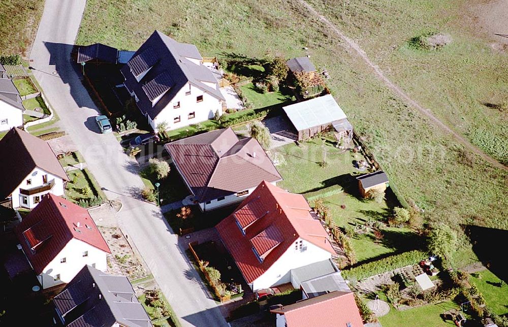 Eberswalde-Lichterfelde / Brandenburg from above - Einfamilienhausneubausiedlung im Stadtteil Lichterfelde von Eberswalde in Brandenburg (Objekt 36606 in der Haydenstraße)