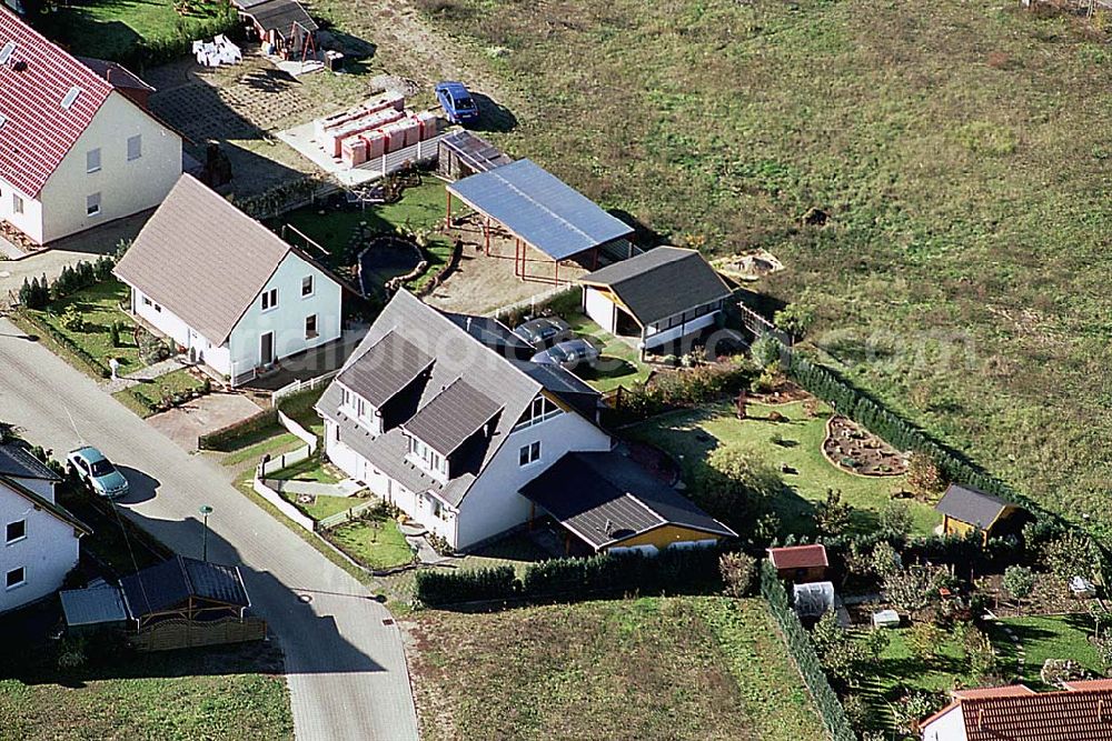 Eberswalde-Lichterfelde / Brandenburg from above - 24.10.2003 Einfamilienhausneubausiedlung im Stadtteil Lichterfelde von Eberswalde in Brandenburg (Objekt 36842 an der Haydenstraße)