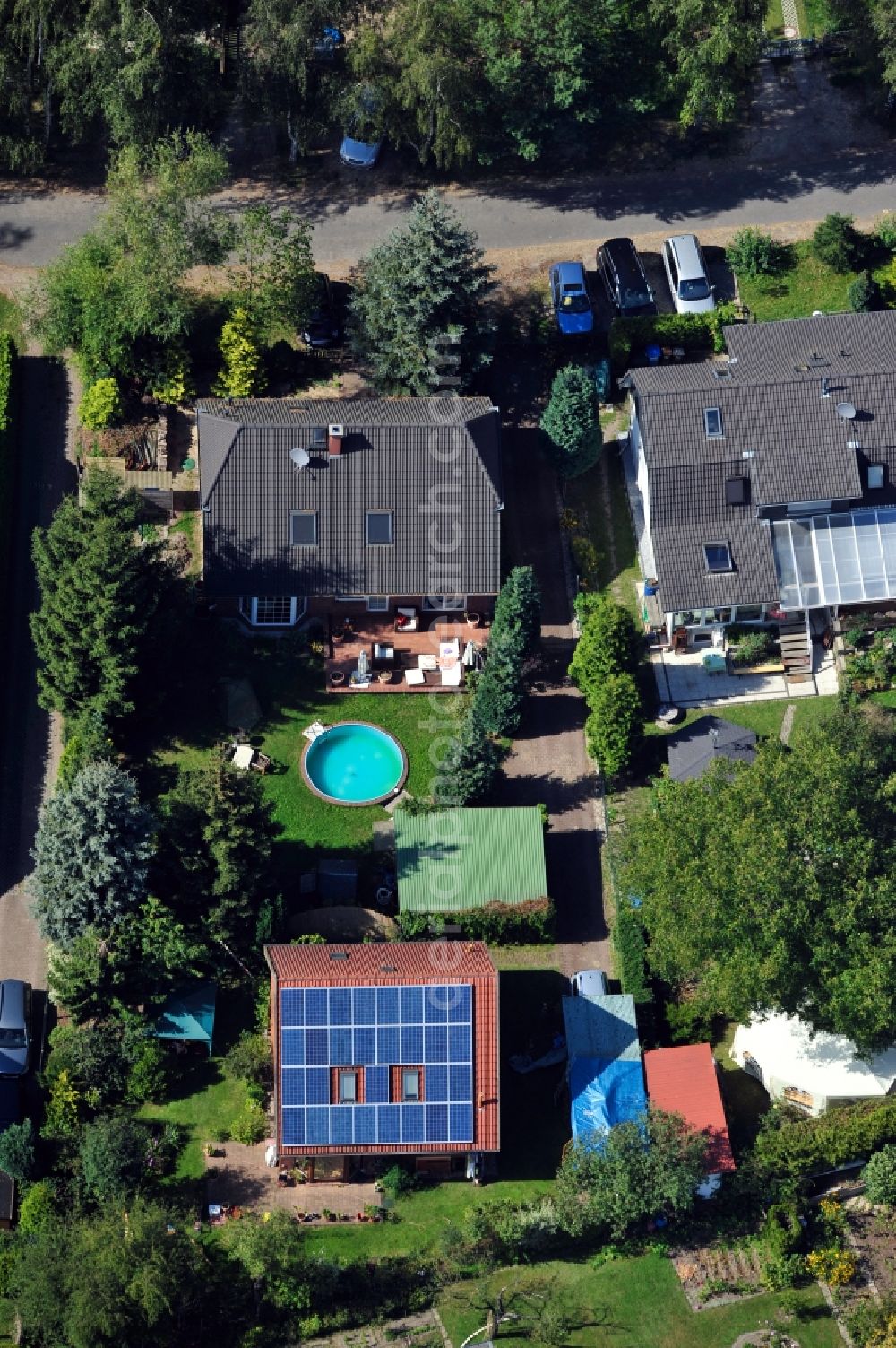 Aerial image Berlin - View of detached house estate at Hamburger Straße in Berlin