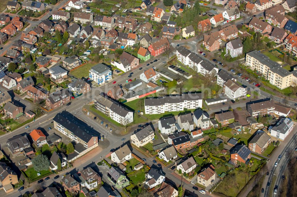 Aerial photograph Hardt - Detached house - residential area in the form of a row house settlement in Hardt in the state North Rhine-Westphalia, Germany