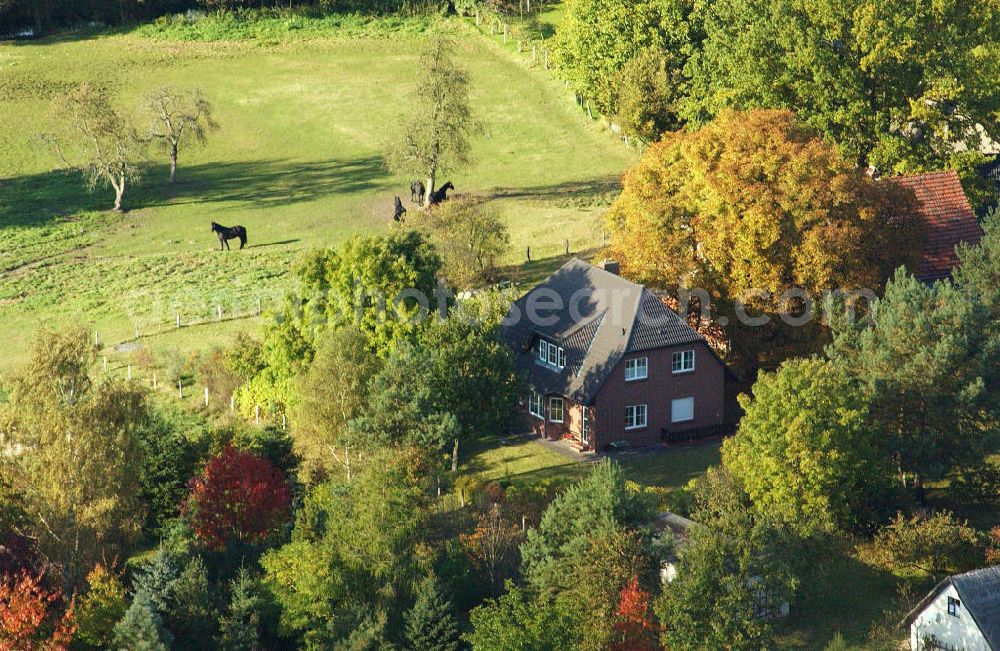 Aerial photograph Nausdorf / Lenzen - Blick auf Einfamilienhäuser / Einfamilienhaus im Ortsteil Nausdorf der Gemeinde Lenzen im Landkreis Prignitz in Brandenburg. Kontakt: Amt Lenzen Elbtalaue der Amtsdirektor, Kellerstr. 4, 19309 Lenzen/Elbe, Tel. 038792 988-0, mail@amtlenzen.de