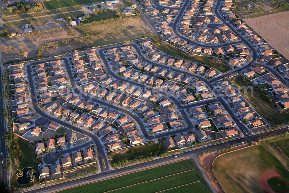 Aerial image Glendale - Residential development in the greater Phoenix area in Glendale, Arizona in USA. Dense development, close neighborhood