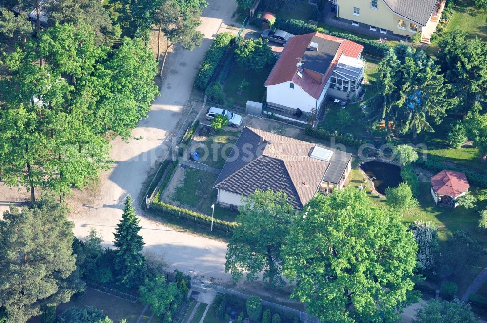 Fredersdorf OT Vogelsdorf from above - Single-family homes in the residential area on Heideweg in vogelsdorf