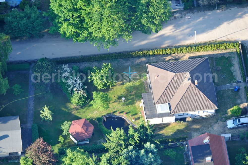 Aerial image Fredersdorf OT Vogelsdorf - Single-family homes in the residential area on Heideweg in vogelsdorf