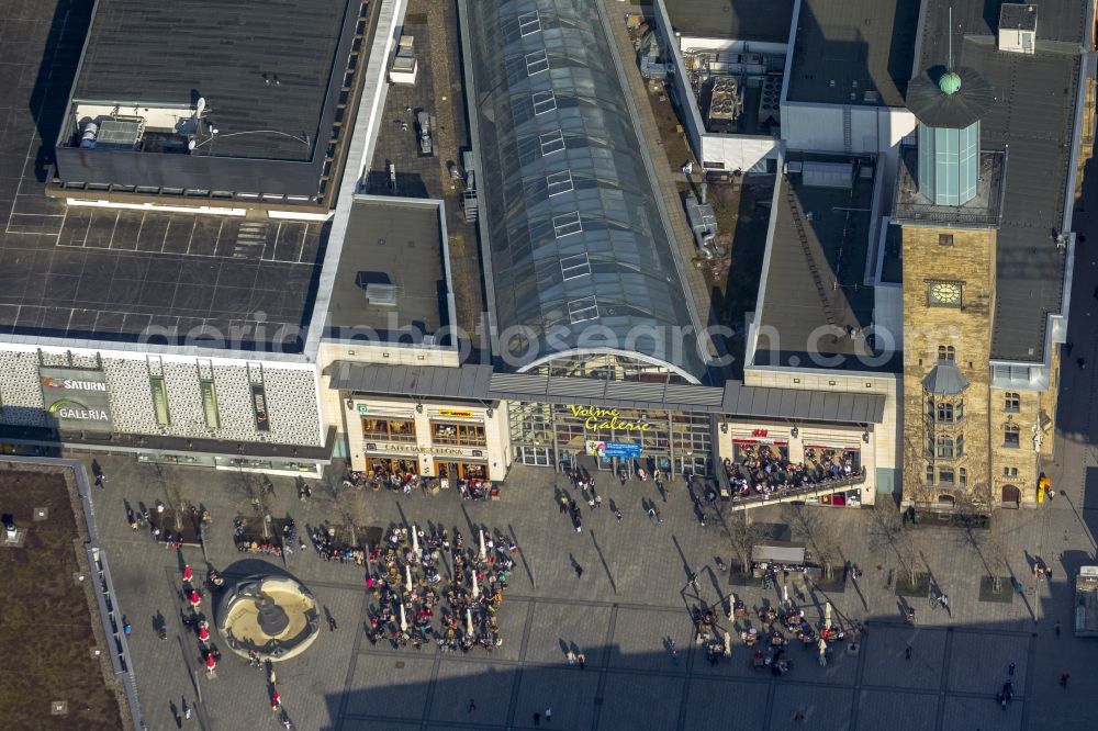 Aerial photograph Hagen - Entrance facade of the shopping center Volme Gallery of Hagen in North Rhine-Westphalia