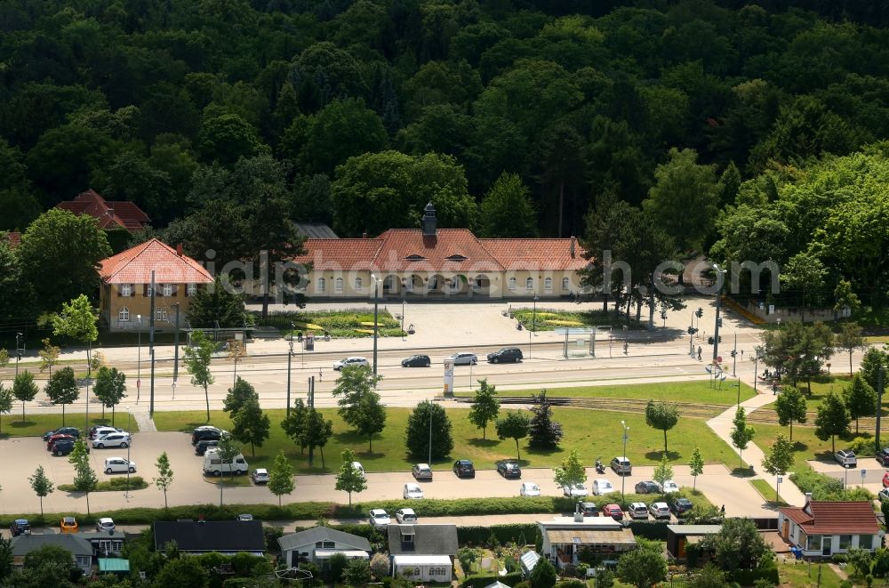 Aerial image Erfurt - Entrance of the main cemetery in Erfurt in the state of Thuringia