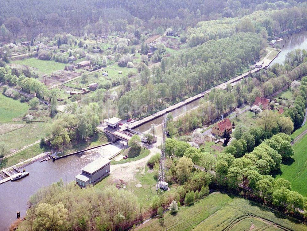 Zerben from above - Einkammerschleuse Zerben am Elbe-Havel-Kanal.