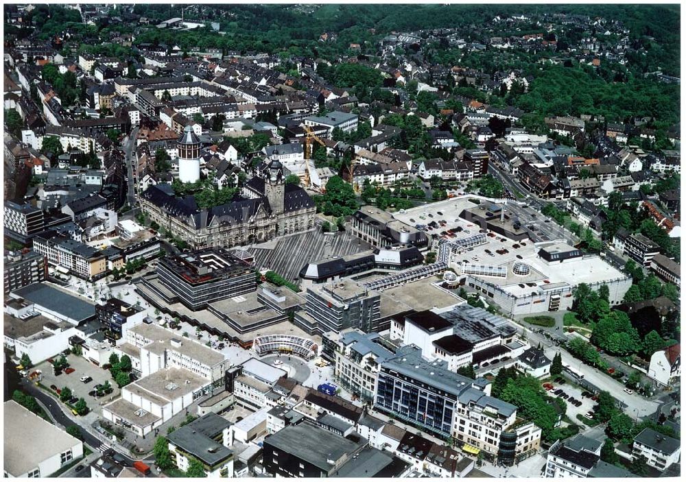 Aerial photograph Remscheid - Einkaufs- und Geschäftszentrums Allee Center in der Remscheider Innenstadt - ein Projekt der ECE Hamburg.