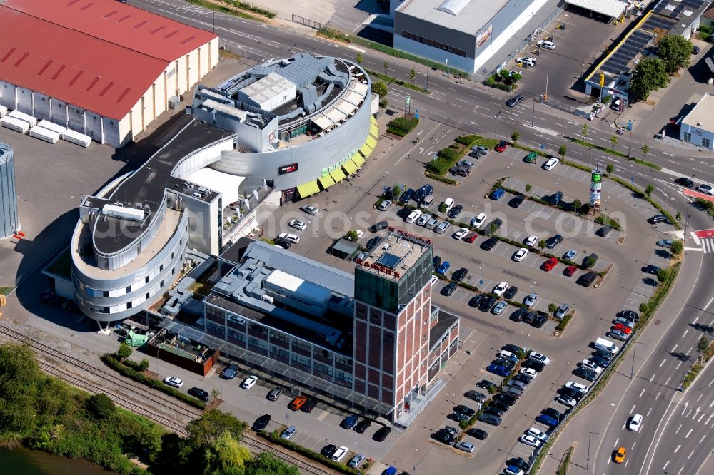 Heilbronn from the bird's eye view: Building of the shopping center AKT-Am Kaiser`s Turm in Heilbronn in the state Baden-Wurttemberg, Germany