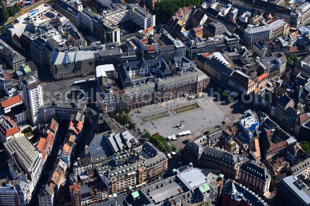 Strasbourg - Straßburg from above - Building of the shopping center Aubette on Kleberplatz in Strasbourg in Grand Est, France