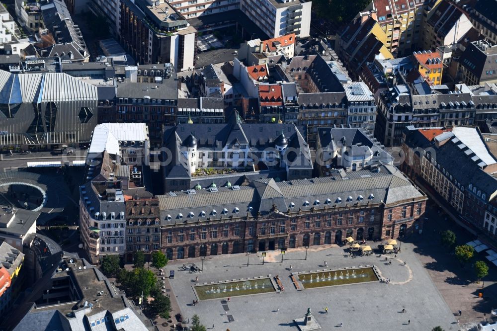 Strasbourg - Straßburg from the bird's eye view: Building of the shopping center Aubette on Kleberplatz in Strasbourg in Grand Est, France