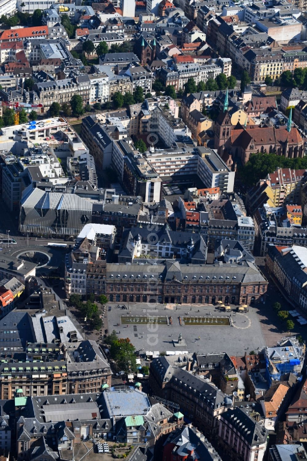 Strasbourg - Straßburg from above - Building of the shopping center Aubette on Kleberplatz in Strasbourg in Grand Est, France