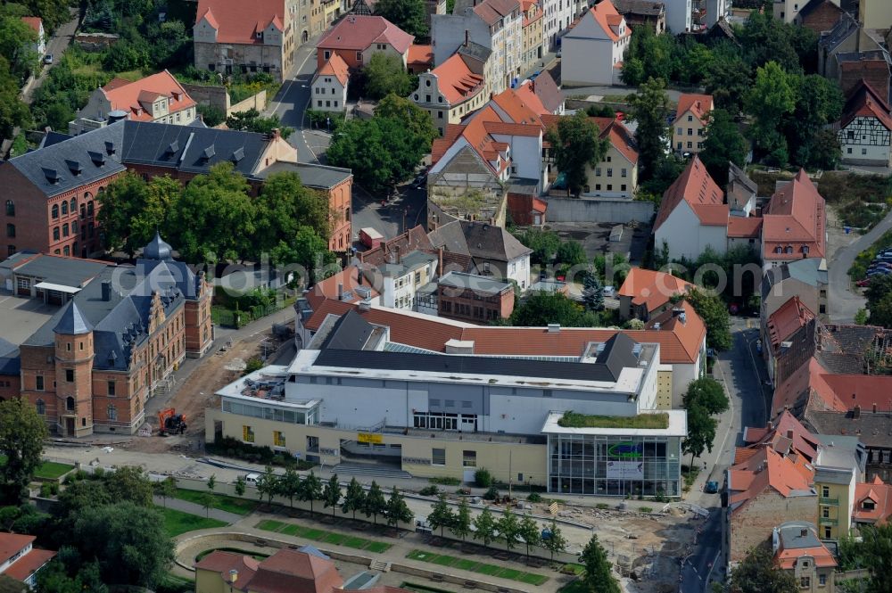 Zeitz from above - Building of the shopping center Bruehl-Center in Zeitz in the state Saxony-Anhalt, Germany