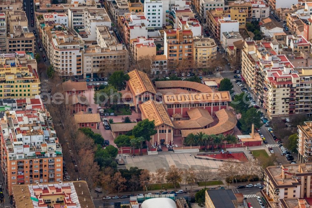 Aerial photograph Palma - Building of the shopping center Centre Cultural Comercial Escorxador in Palma in Balearische Insel Mallorca, Spain