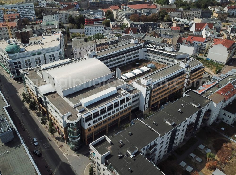 Halle (Saale) from above - Building of the shopping center Charlottencenter in Charlottenviertel in Halle (Saale) in the state Saxony-Anhalt, Germany