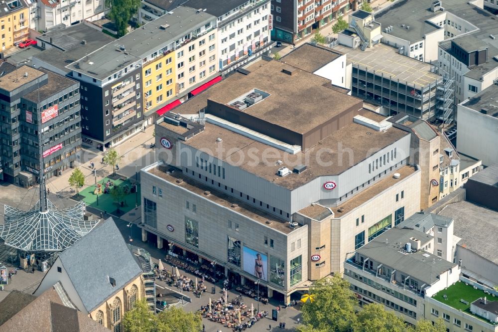 Aerial photograph Dortmund - Building of the shopping center C&A on Ostenhellweg in City-Ost in the state North Rhine-Westphalia, Germany