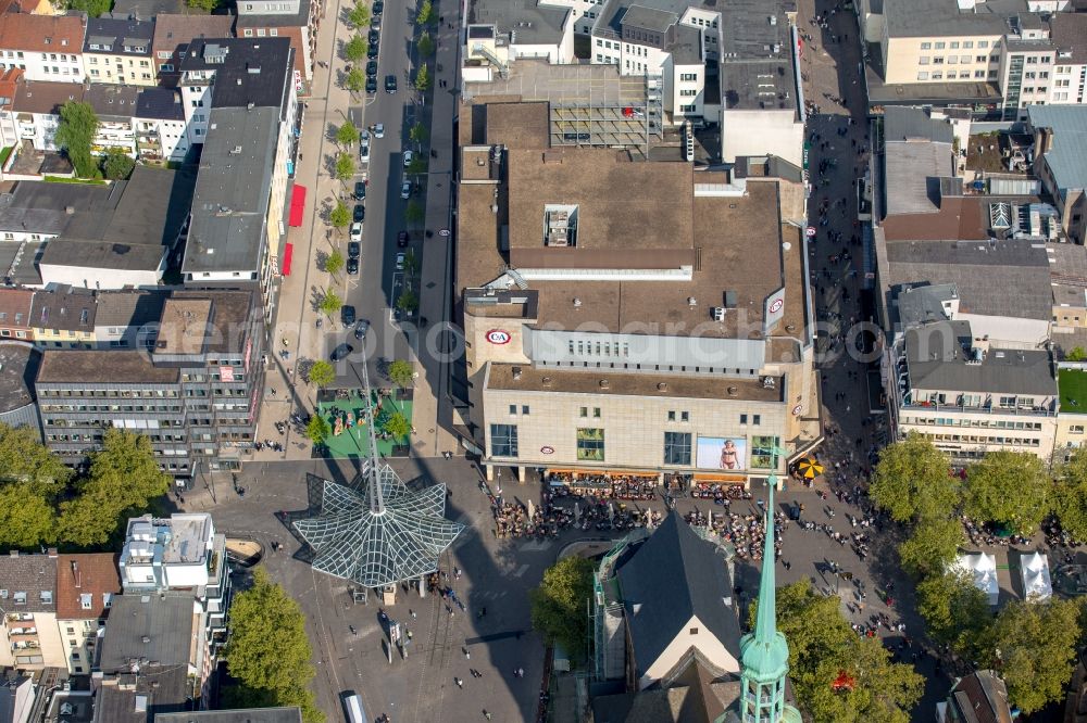 Aerial photograph Dortmund - Building of the shopping center C&A in Dortmund in the state North Rhine-Westphalia, Germany