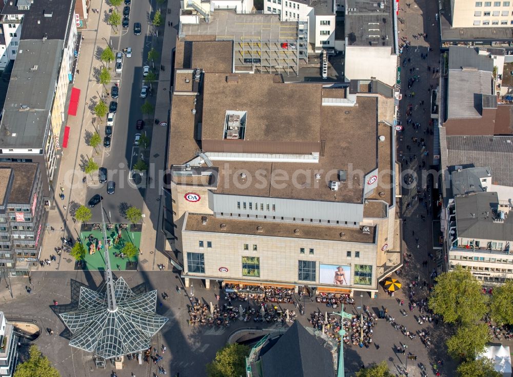 Dortmund from above - Building of the shopping center C&A in Dortmund in the state North Rhine-Westphalia, Germany